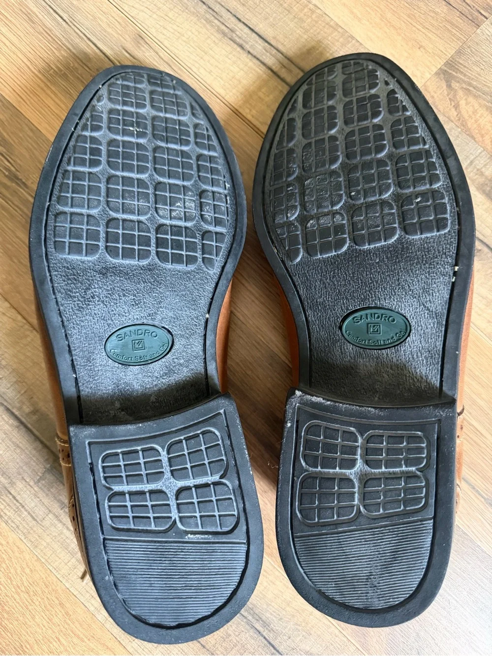 Standro Tan Leather Dress Shoes made in Brazil comfort soft and gel